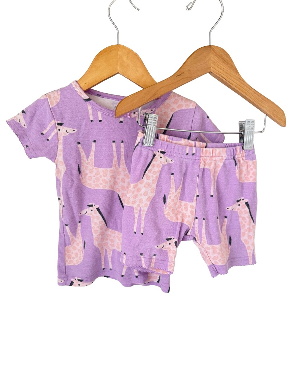 Carter's Purple Giraffe Short Sleeve Pajama Set 2T